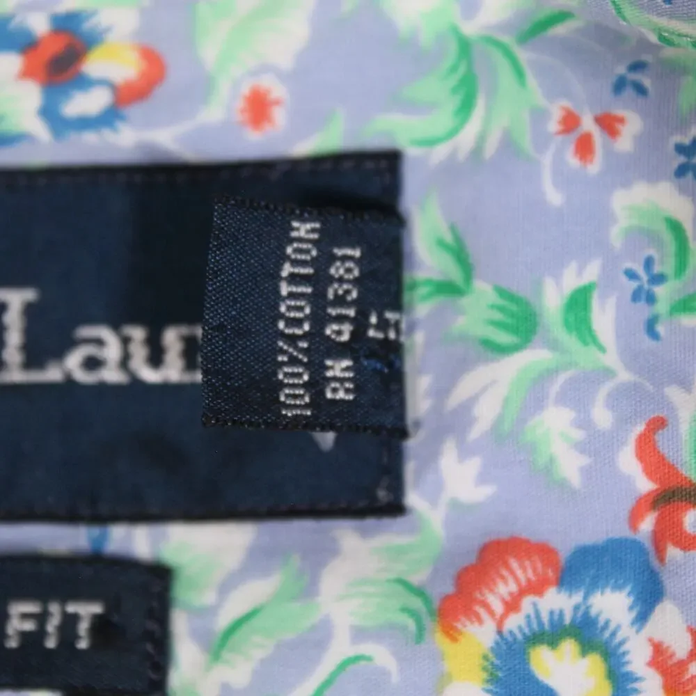 Polo Ralph Lauren Hawaiian Shirt Mens XL Blue Floral Button Up Vacation Preppy
